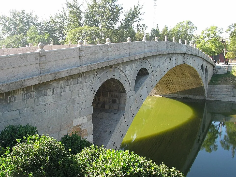 Zhaozhou Bridge, the world's oldest open-spandrel stone arch bridge, built during the Sui dynasty